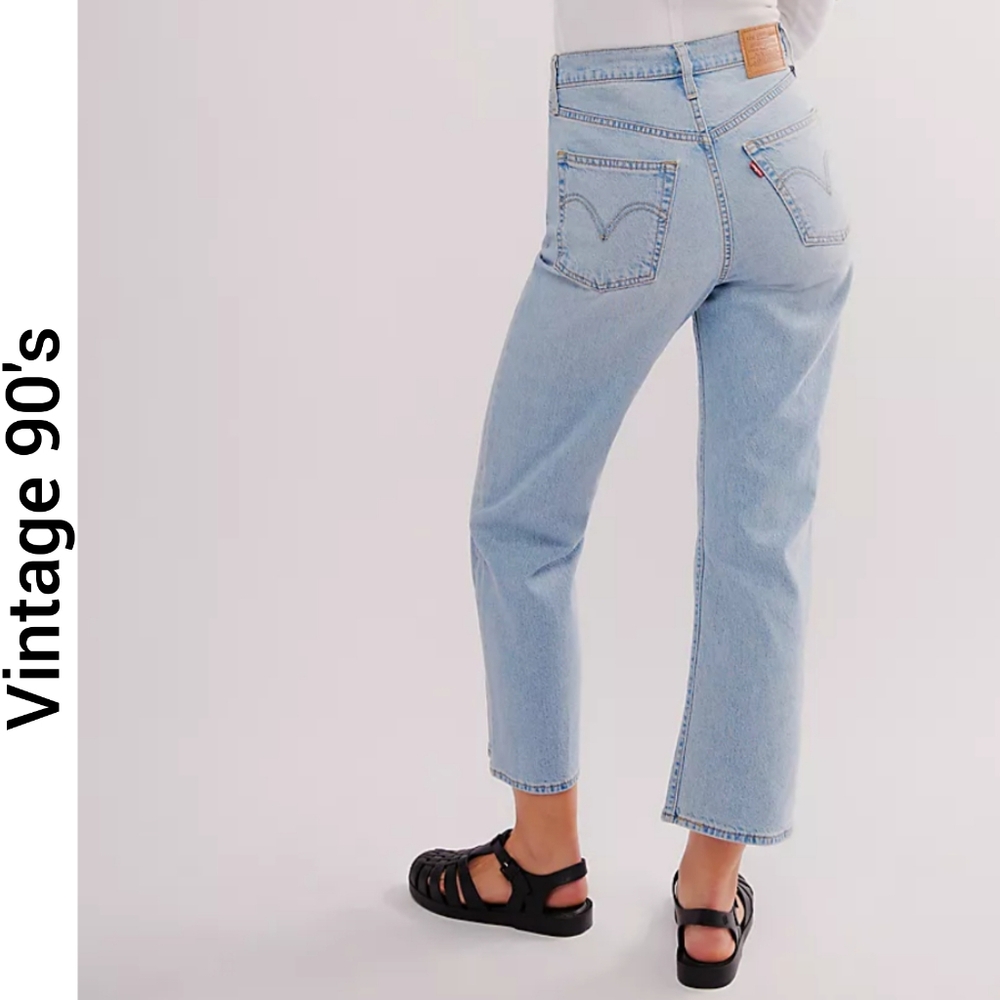 Vintage 90's Levi's 505 Jeans High Rise Light Wash Straight Leg Size 16 W36